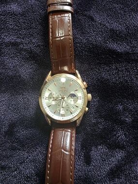 OLEVS Mens Gold Tone Watch